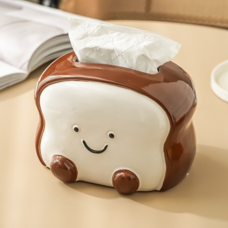 Home Bathroom Ideas - Creatieve Cartoon Toast Keramische Tissue Box