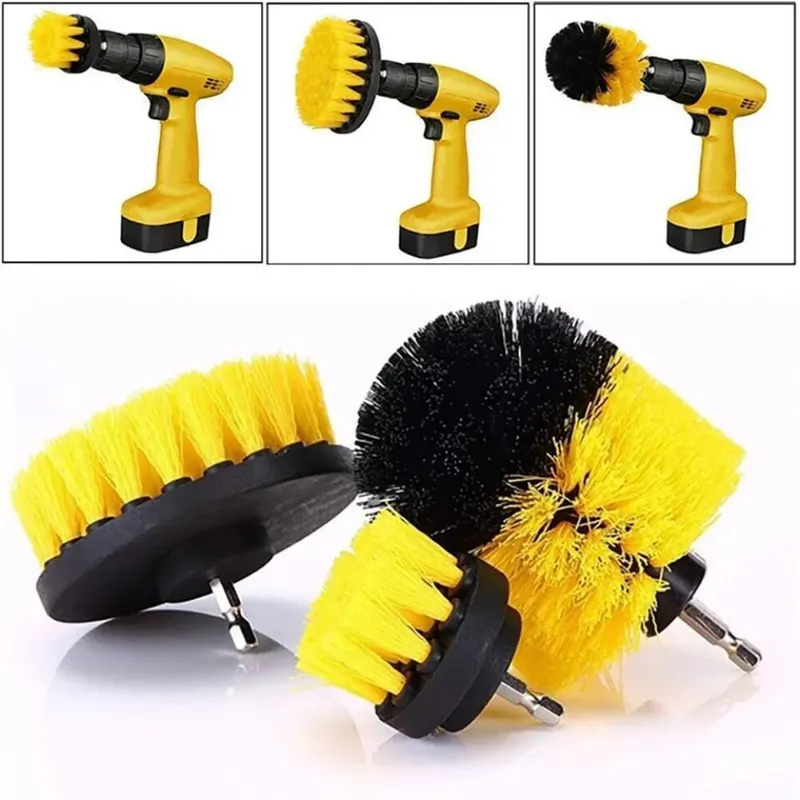 Home Bathroom Cleaning Kit - 3-delige boorborstelset, krachtige reinigingsborstels, gereedschapsset voor
