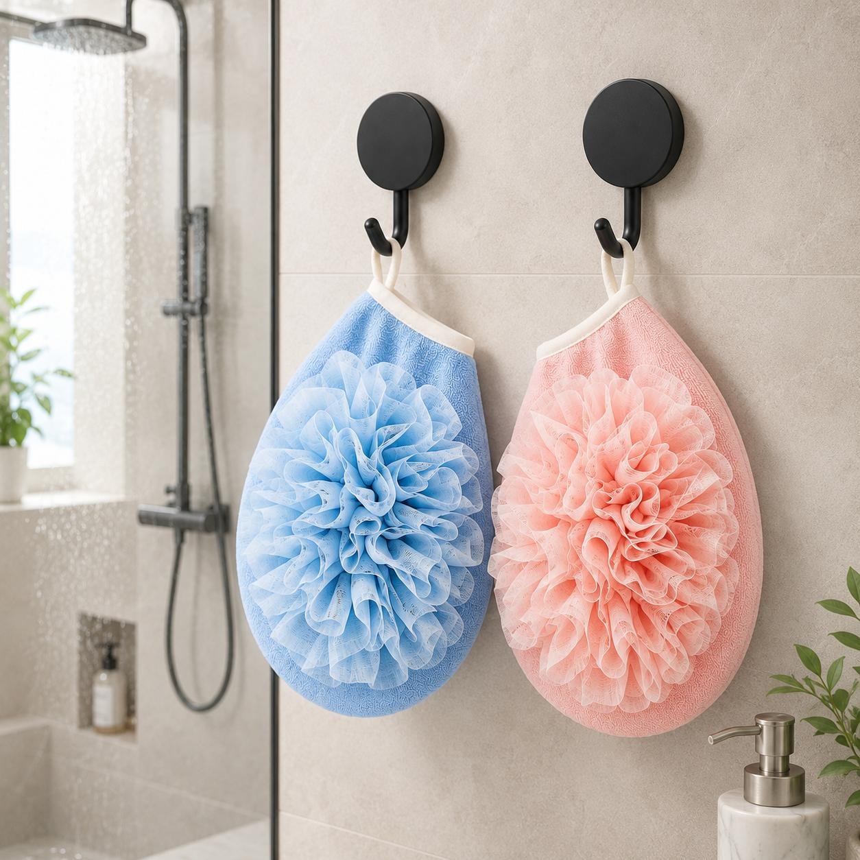 Home Bathroom Cleaning Kit - 2 paar badhandschoenen + 2 haaksets