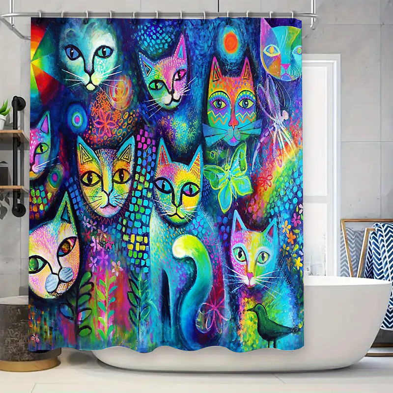 Kat Douchegordijn Artistieke D - Home Bathroom Ideas recensie en prijs
