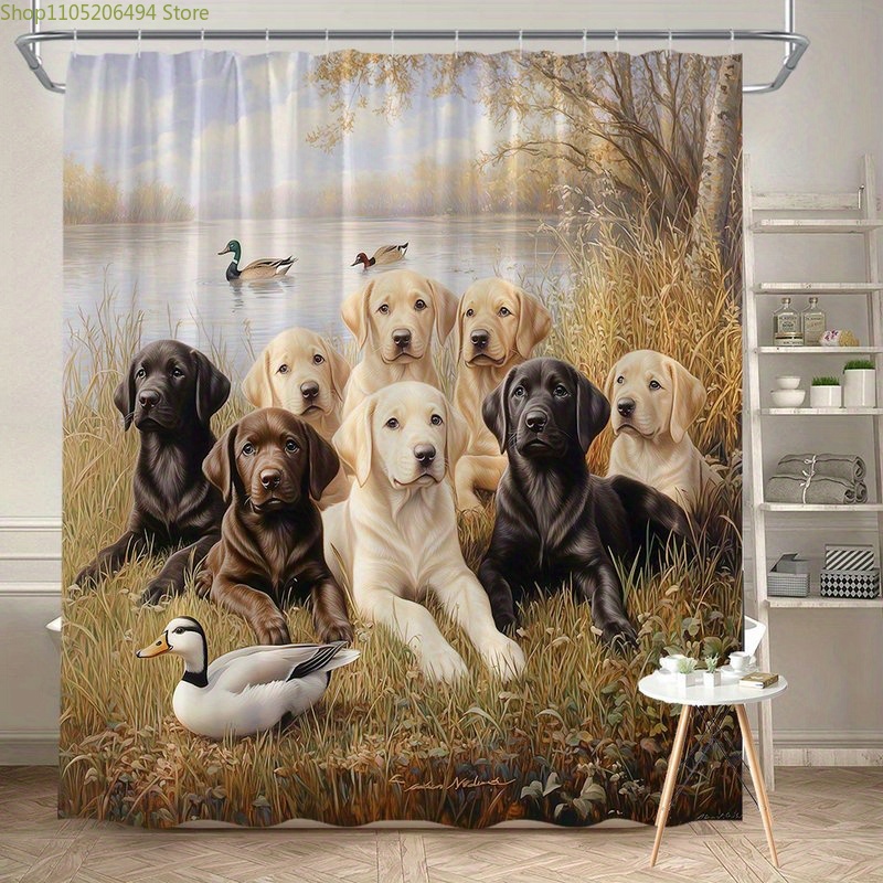 Labrador Dog Family Douchegord - Home Bathroom Ideas recensie en prijs
